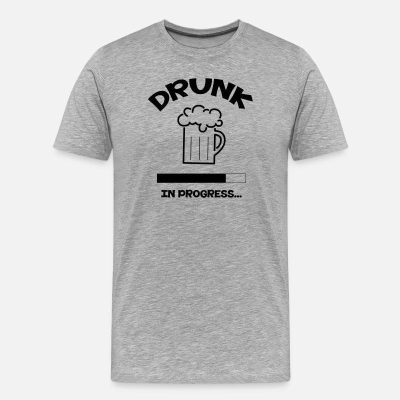 Drunk in progress... - Männer Premium Bio T-Shirt - Grau meliert