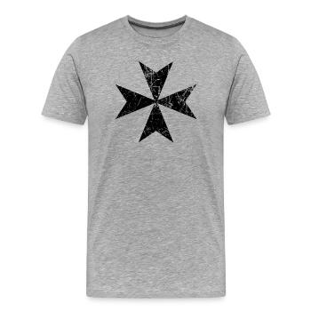 Maltese cross Maltese cross malteser Kreuz - Men's Premium Organic T-Shirt - heather grey - Front - Damien (186cm)