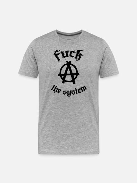 Fuck the System - Men's Premium Organic T-Shirt - heather grey