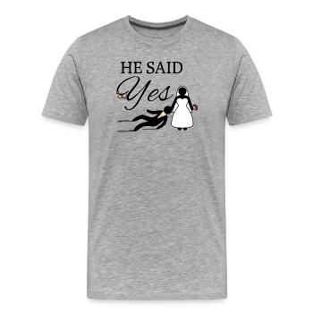 Bachelor Bachelor Mariage Mariage Fête - T-shirt bio Premium Homme - gris chiné - Devant - Damien (186cm)