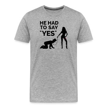 Mariage mariage bachelorette fête mariée mariage - T-shirt bio Premium Homme - gris chiné - Devant - Damien (186cm)