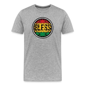 Motif floral rastafari - T-shirt bio Premium Homme - gris chiné - Devant - Damien (186cm)