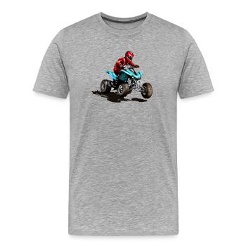Quad - Männer Premium Bio T-Shirt - Grau meliert - Vorne - Damien (186cm)