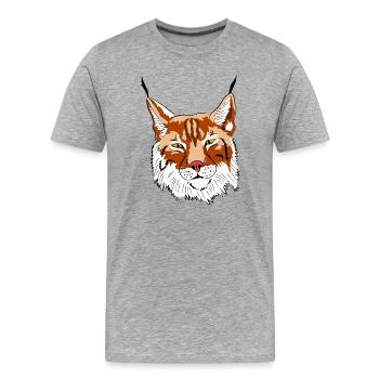 lynx - T-shirt bio Premium Homme - gris chiné - Devant - Damien (186cm)