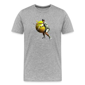 Tennisspieler - Männer Premium Bio T-Shirt - Grau meliert - Vorne - Damien (186cm)