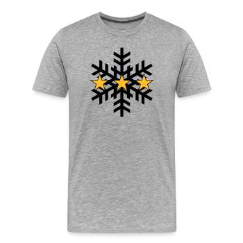 Sport d'hiver - Ski - 3ème étoile - T-shirt bio Premium Homme - gris chiné - Devant - Damien (186cm)