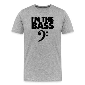 I'm the Bass - Ein Bass Design für Bassisten - Männer Premium Bio T-Shirt - Grau meliert - Vorne - Damien (186cm)