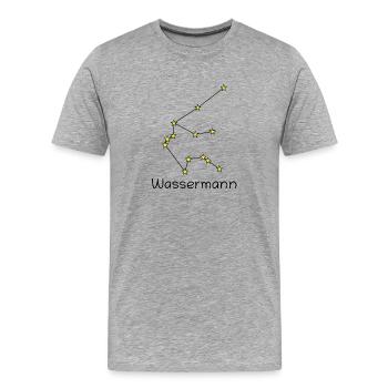Sternzeichen Wassermann - Männer Premium Bio T-Shirt - Grau meliert - Vorne - Damien (186cm)