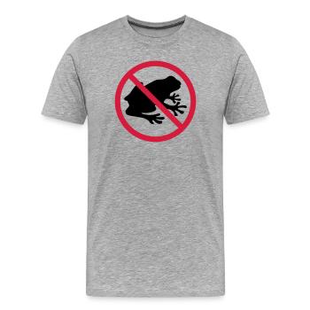 frosch verboten schild zone keine kroete silhouett - Männer Premium Bio T-Shirt - Grau meliert - Vorne - Damien (186cm)