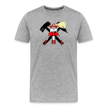 PHARE FER À LATTRES - T-shirt bio Premium Homme - gris chiné - Devant - Damien (186cm)