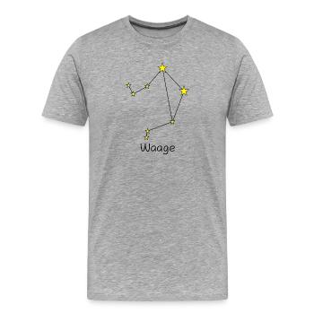Sternzeichen Waage - Männer Premium Bio T-Shirt - Grau meliert - Vorne - Damien (186cm)
