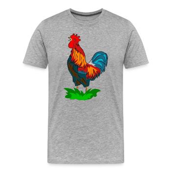 coq - T-shirt bio Premium Homme - gris chiné - Devant - Damien (186cm)