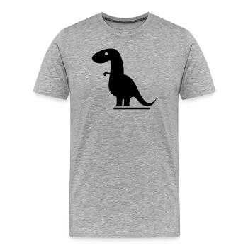 Dinosaurier - Männer Premium Bio T-Shirt - Grau meliert - Vorne - Damien (186cm)