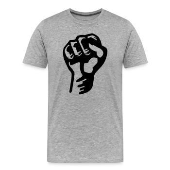 Faust - Männer Premium Bio T-Shirt - Grau meliert - Vorne - Damien (186cm)
