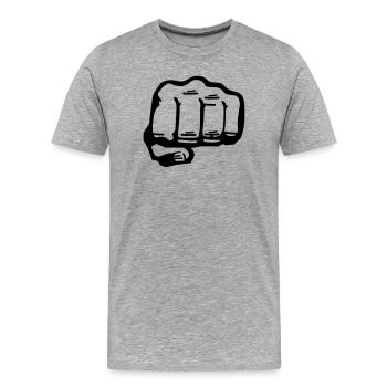 Faust - Männer Premium Bio T-Shirt - Grau meliert - Vorne - Damien (186cm)