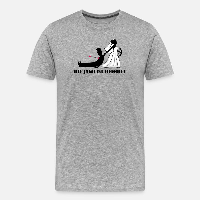 Cooler Spruch Junggesellinnenabschied Hochzeit - Männer Premium Bio T-Shirt - Grau meliert