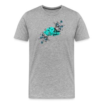 Fleur, fleurs, BLUETTE, plante, nature, fleurs, - T-shirt bio Premium Homme - gris chiné - Devant - Damien (186cm)