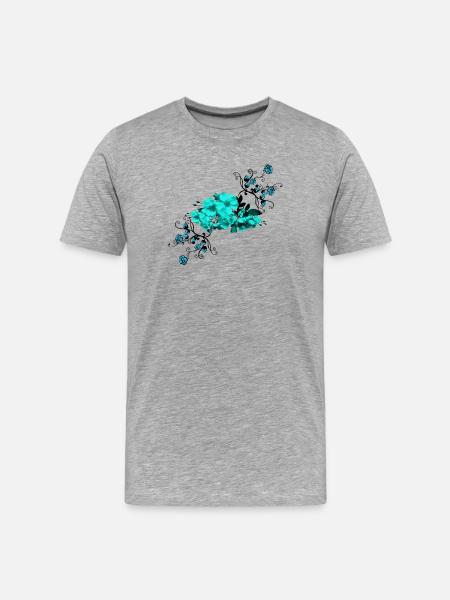 Flower, flowers, BLUETTE, plant, nature, flowers, - Men's Premium Organic T-Shirt - heather grey