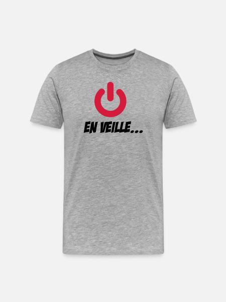 En veille - T-shirt bio Premium Homme - gris chiné