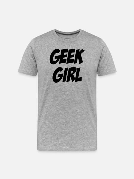Geek Girl - Men's Premium Organic T-Shirt - heather grey