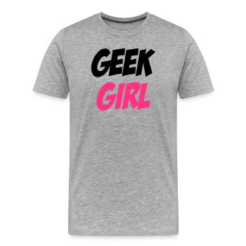 Geek Girl - T-shirt bio Premium Homme - gris chiné - Devant - Damien (186cm)