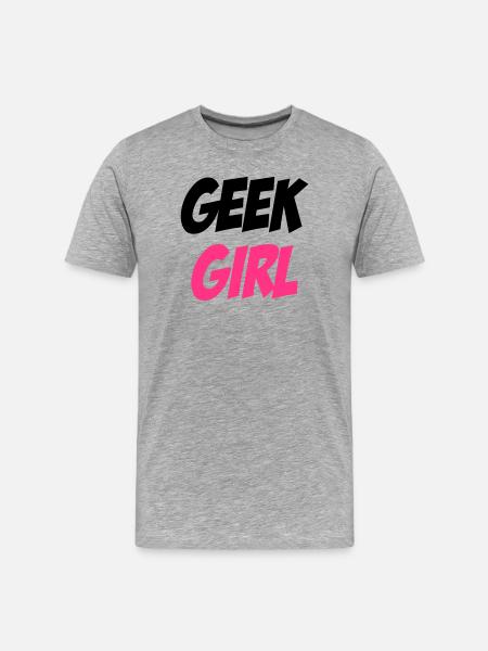 Geek Girl - Men's Premium Organic T-Shirt - heather grey