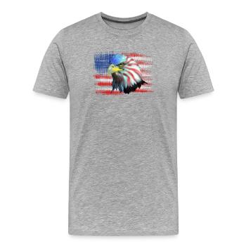 eagle USA - Men's Premium Organic T-Shirt - heather grey - Front - Damien (186cm)