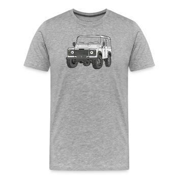 4x4 Defender 110 Adventure - Men's Premium Organic T-Shirt - heather grey - Front - Damien (186cm)