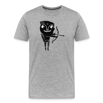 Sagittaire - T-shirt bio Premium Homme - gris chiné - Devant - Damien (186cm)