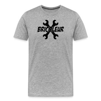 Bricoleur - T-shirt bio Premium Homme - gris chiné - Devant - Damien (186cm)