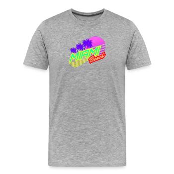 Miami Beach Sunset - T-shirt bio Premium Homme - gris chiné - Devant - Damien (186cm)