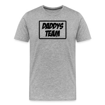 Daddy's Team - Männer Premium Bio T-Shirt - Grau meliert - Vorne - Damien (186cm)