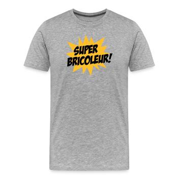 Super Bricoleur ! - T-shirt bio Premium Homme - gris chiné - Devant - Damien (186cm)
