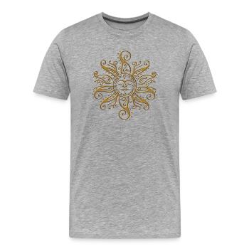 Été soleil d'été - T-shirt bio Premium Homme - gris chiné - Devant - Damien (186cm)