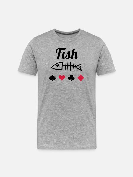Poker : Fish - Men's Premium Organic T-Shirt - heather grey