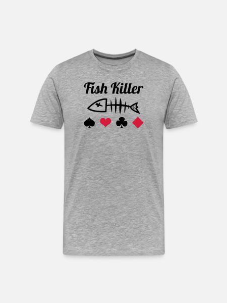 Poker : Fish Killer - T-shirt bio Premium Homme - gris chiné
