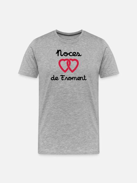 Noces de Froment - T-shirt bio Premium Homme - gris chiné