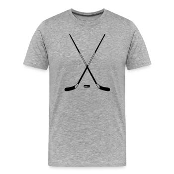 Eishockey - Männer Premium Bio T-Shirt - Grau meliert - Vorne - Damien (186cm)
