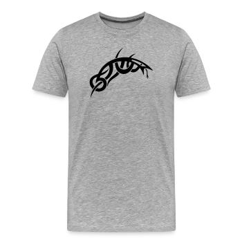 Small and filigree Tribal snake. - Men's Premium Organic T-Shirt - heather grey - Front - Damien (186cm)