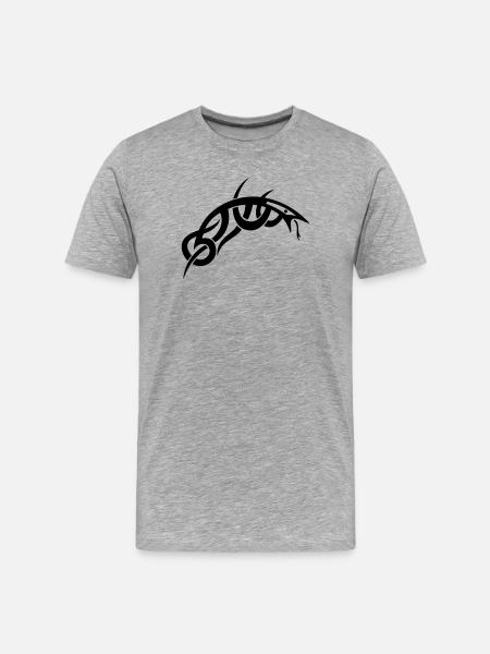 Echse Lizard Gecko - Männer Premium Bio T-Shirt - Grau meliert