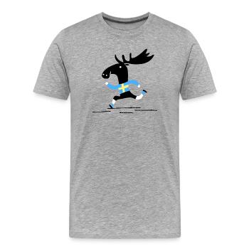 Schweden Elch - Männer Premium Bio T-Shirt - Grau meliert - Vorne - Damien (186cm)
