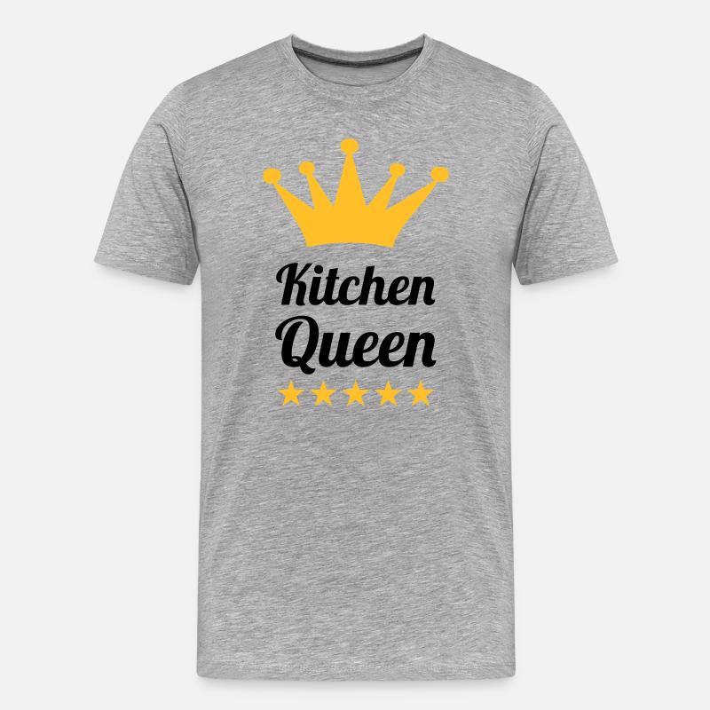 Kitchen Queen - Männer Premium Bio T-Shirt - Grau meliert