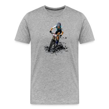 mountainbike - Men's Premium Organic T-Shirt - heather grey - Front - Damien (186cm)