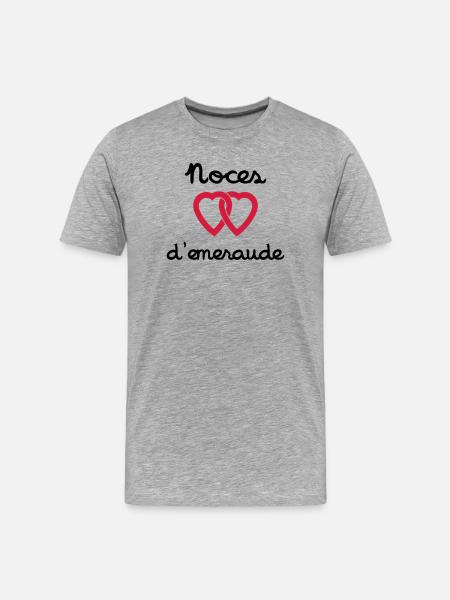 Noces d'emeraude - T-shirt bio Premium Homme - gris chiné