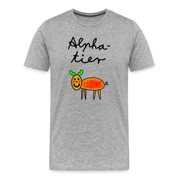Alphatier - Männer Premium Bio T-Shirt - Grau meliert - Vorne - Damien (186cm)