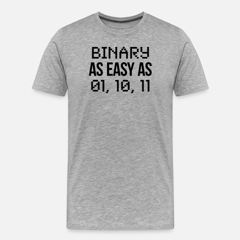 binary - Männer Premium Bio T-Shirt - Grau meliert