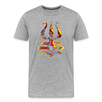 trishul trishula symbole hindouisme bouddhisme Shiva - T-shirt bio Premium Homme - gris chiné - Devant - Damien (186cm)