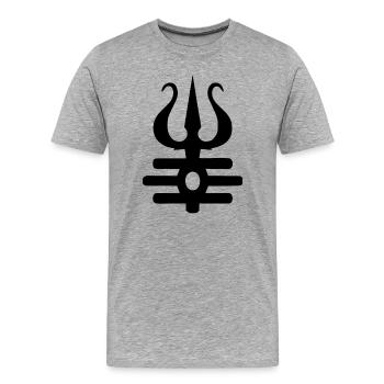 trishula symbole trishul hindouisme bouddhisme Shiva - T-shirt bio Premium Homme - gris chiné - Devant - Damien (186cm)