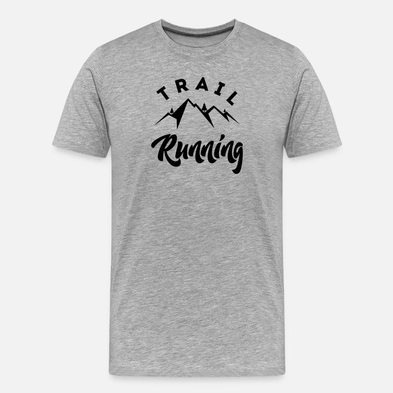 Trail Running - Männer Premium Bio T-Shirt - Grau meliert