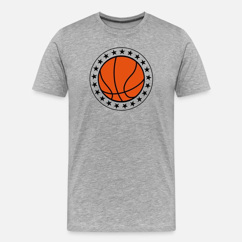 Basketball - Männer Premium Bio T-Shirt - Grau meliert